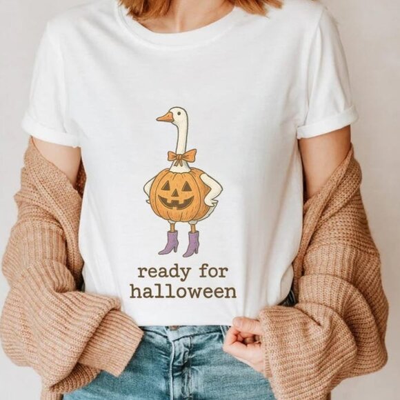 Ready For Halloween Goose Shirt, Trending Unisex Tee Shirt - Picture 1 of 4